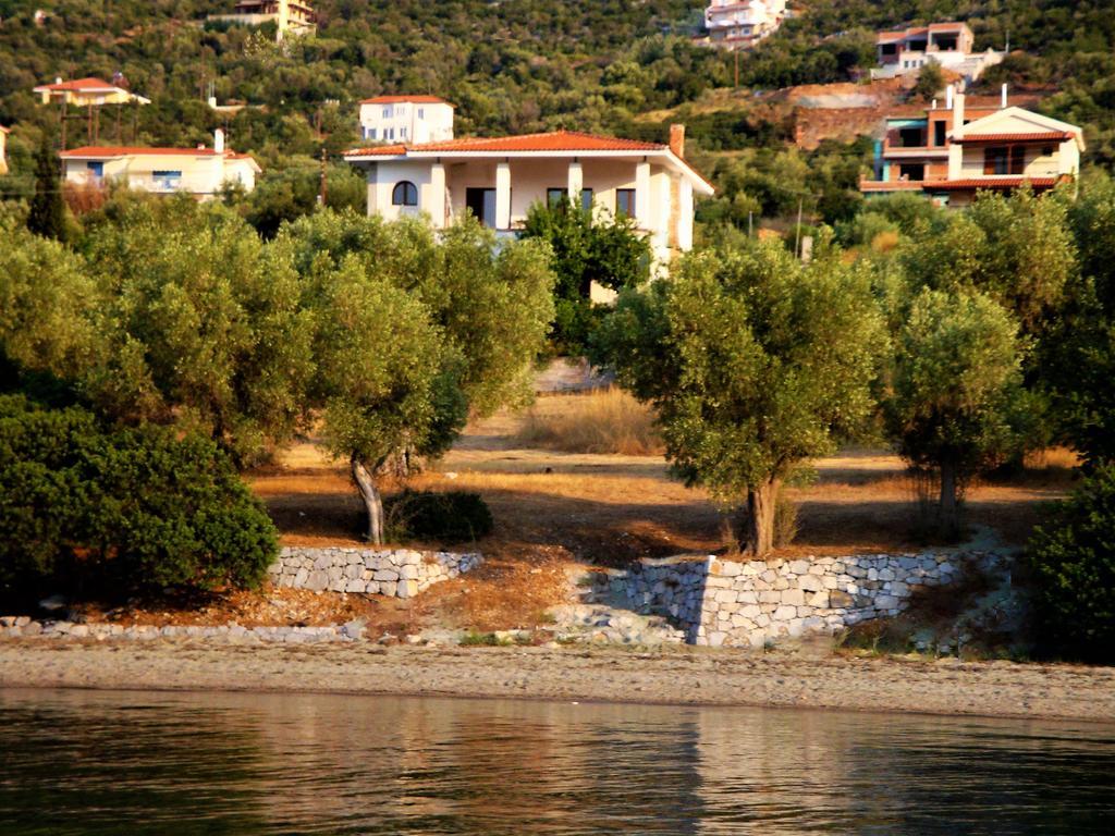 Waterfront Mediterranean Villa Skroponeria Bagian luar foto
